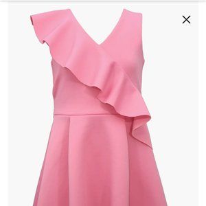 Bonnie Jean asymmetric ruffle skater dress
